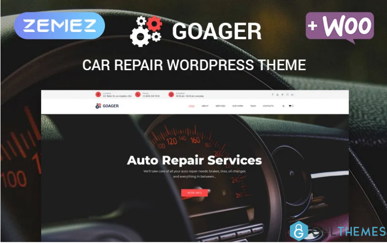 Goager Auto Repair ECommerce Modern Elementor WordPress Theme