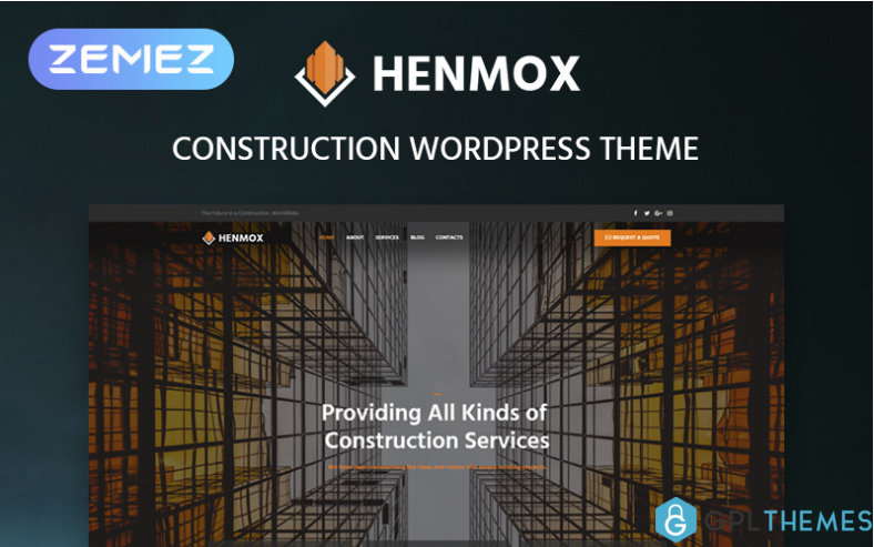 Henmox Construction Multipurpose Modern Elementor WordPress Theme