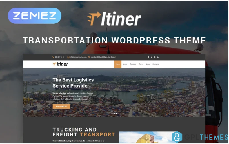 Itiner Transportation Multipurpose Minimal Elementor WordPress Theme
