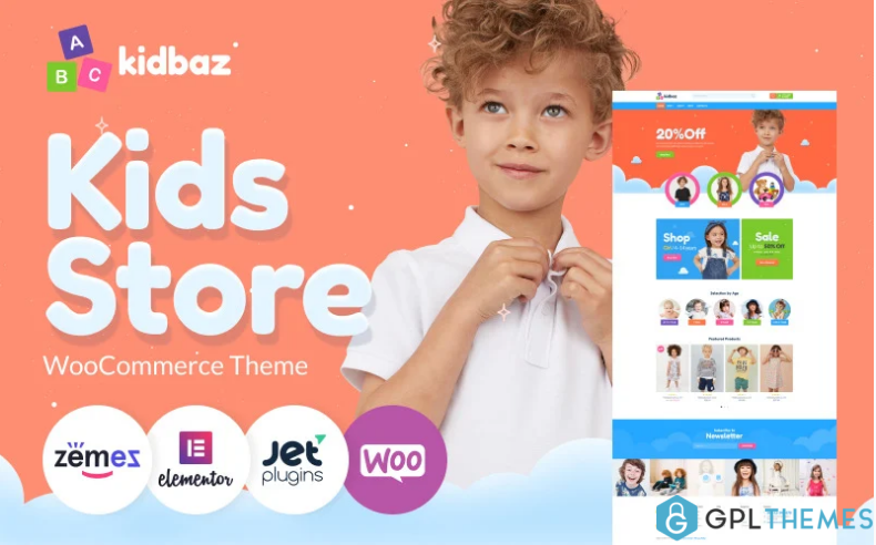 Kidbaz Kids Stuff ECommerce Modern Elementor WooCommerce Theme