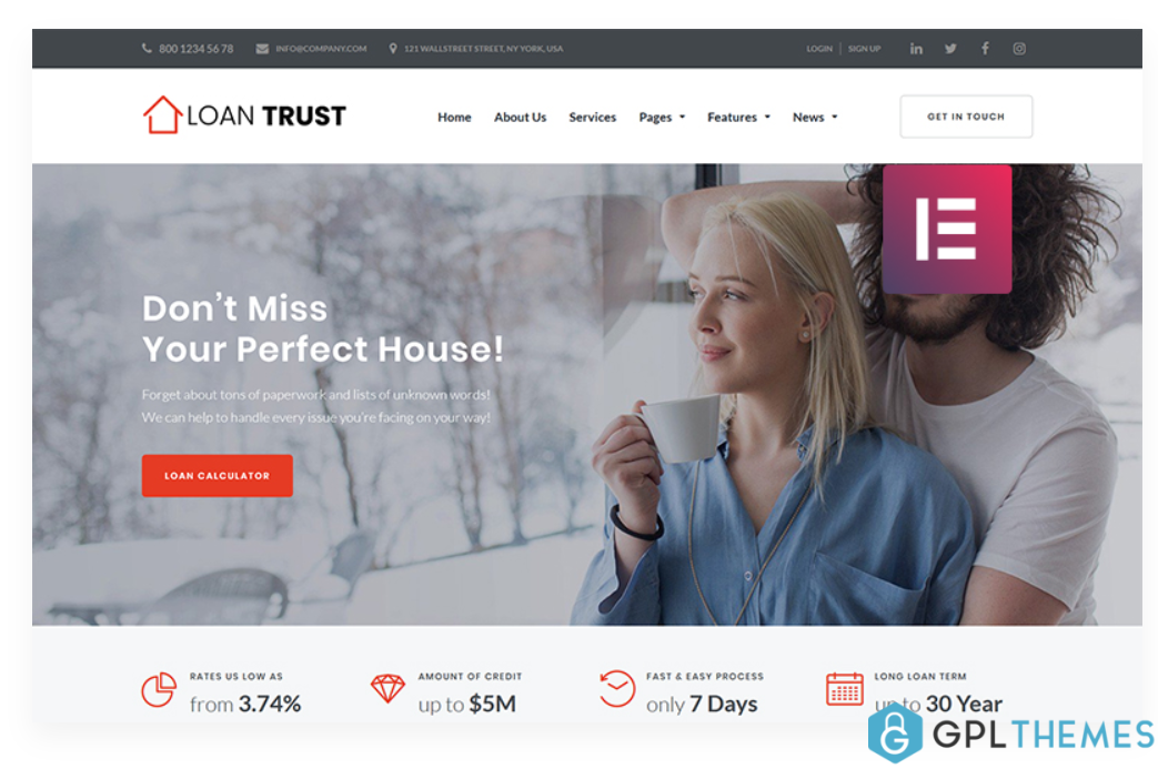 Loan Trust Mortgage Company Elementor WordPress Theme