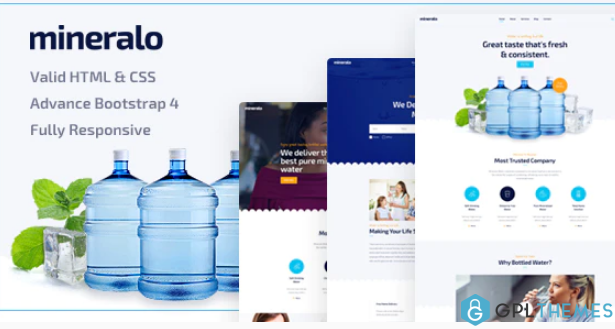 Mineralo Bottled Water Delivery Service For Home Office HTML Template