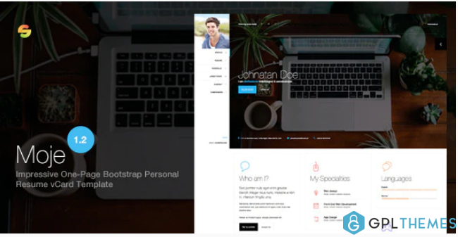 Moje. Responsive Bootstrap Personal Resume vCard