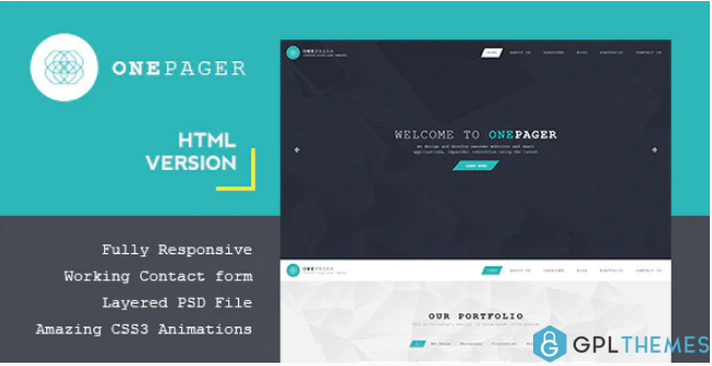 Onepager Responsive One Page HTML Template