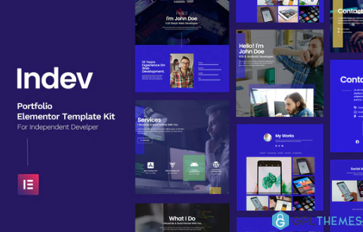 Indev Portfolio Elementor Template Kit For Developer