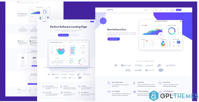 Software SaaS App Landing Page Template — Startly