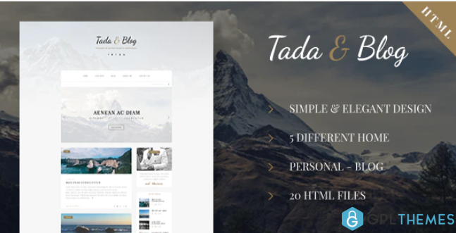 Tada Blog Personal HTML Theme