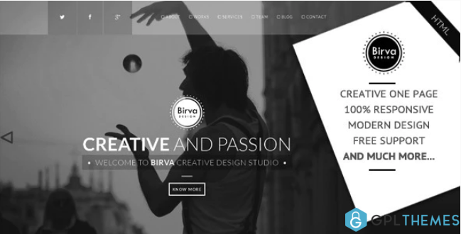 Birva Design Creative One Page Theme