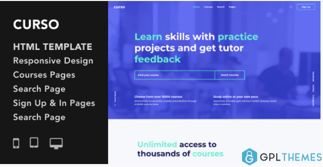 Curso Courses and LMS HTML5 Responsive Template