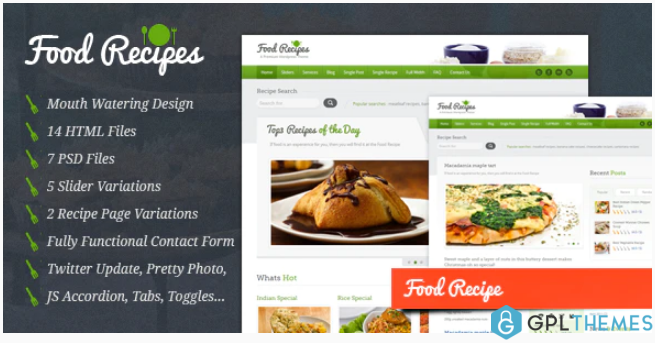 Food Recipes HTML Template