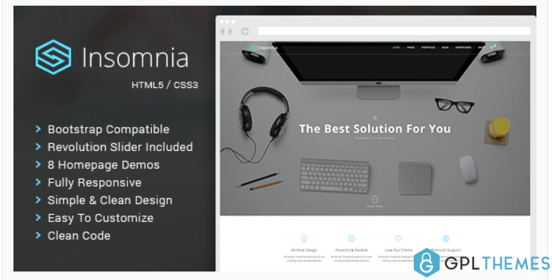 Insomnia Beautiful and Modern HTML 5 CSS 3 Corporate Template