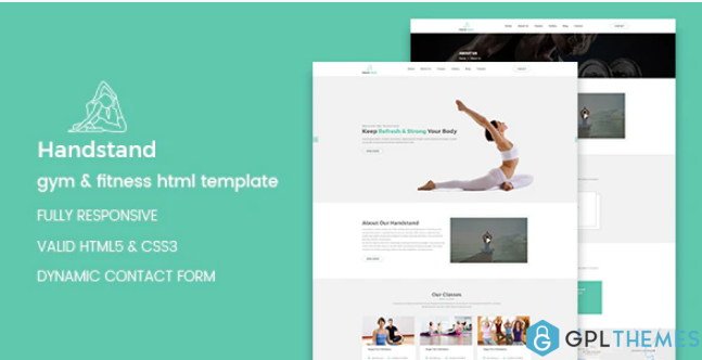 Handstand Yoga and Fitness HTML Template 1