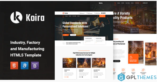 Koira Industry and Manufacturing HTML5 Template