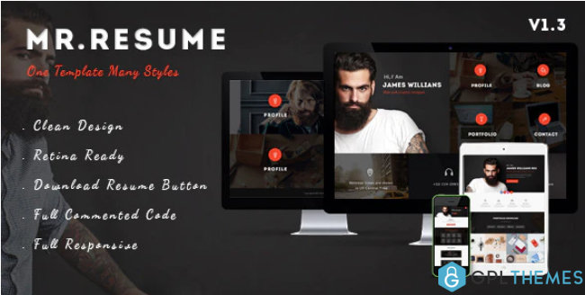 Mr.Resume One Page ResumePersonal HTML Template