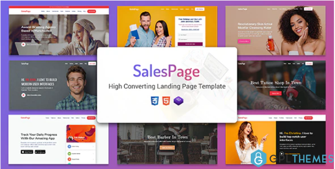 SalesPage Landing Page Template for Creative Agencies Apps Portfolio Websites Small Businesses