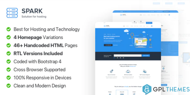 Spark Responsive Hosting Domain and Technology Template