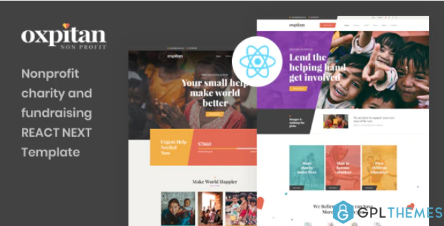 Oxpitan React Next Nonprofit Charity and Fundraising Template