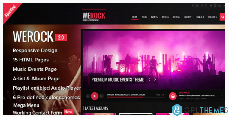 WeRock Ajax Music Radio Streaming Event HTML Template