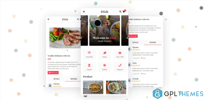 Dish Cafe Food and Restaurant Mobile Template