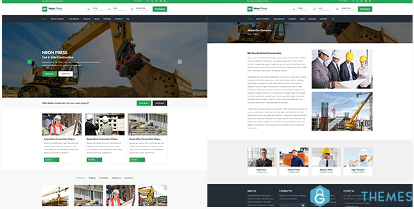 Neon Press Construction Business HTML template 1