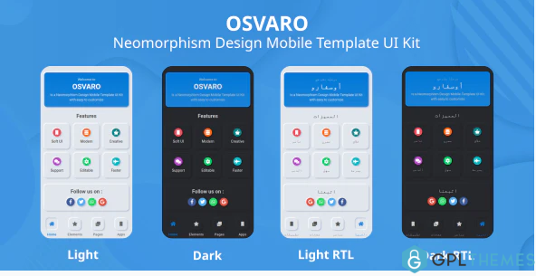 Osvaro Neomorphism Design Mobile Template UI Kit