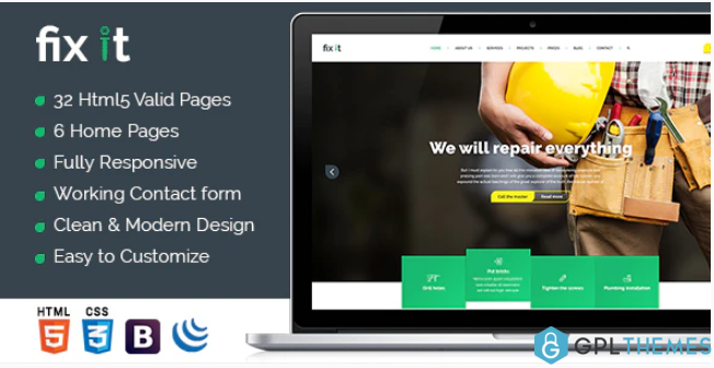 Fixit Construction HTML Template
