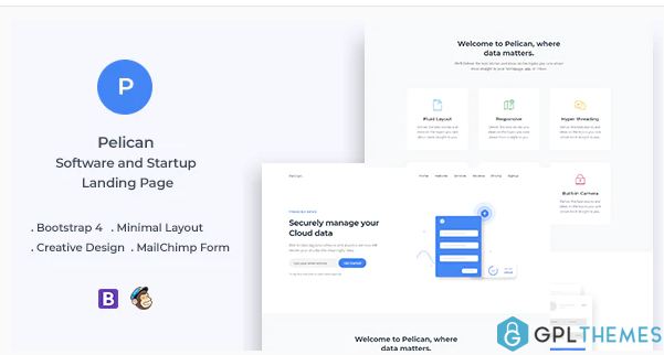 Pelican Startup and Software Landing Page
