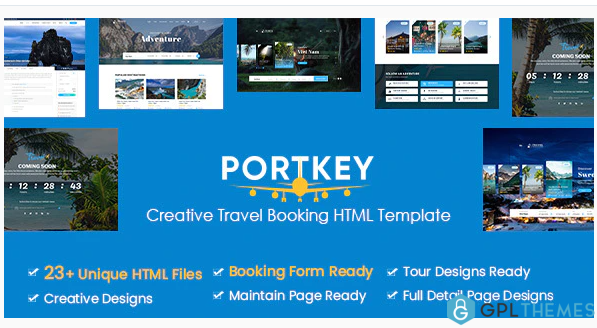 PortKey Creative Tour Travel Booking HTML5 Template