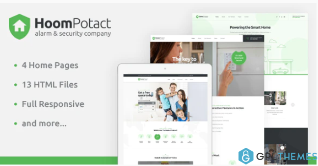 HoomPotact Smart Alarm Security Systems HTML Template