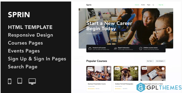 Sprin Courses and Events HTML5 Responsive Template