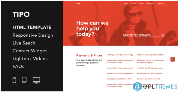 Tipo Helpdesk and Documentation HTML5 Responsive Template