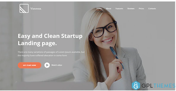 Vanessa Easy Startup Landing Page Template
