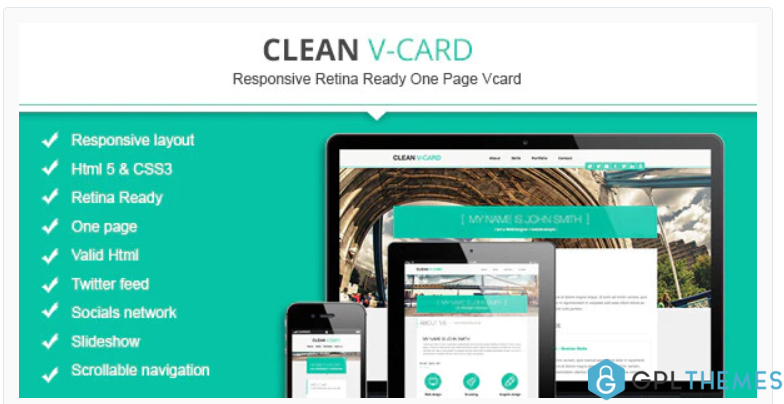 Clean Html V card Template 1