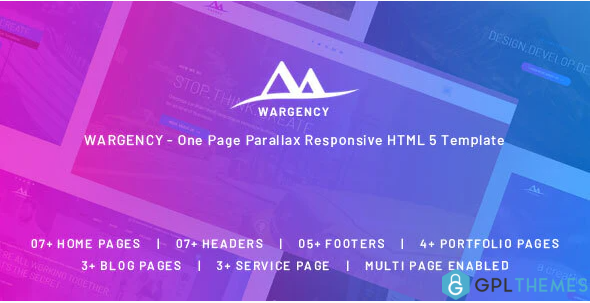 Wargency – Onepage Creative Agency Responsive HTML5 Template