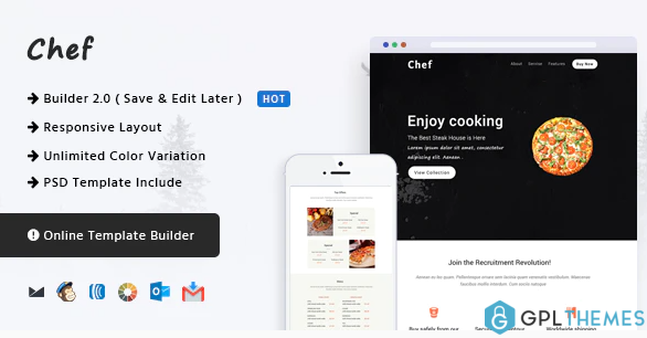 Chef Responsive Email Template Online Builder