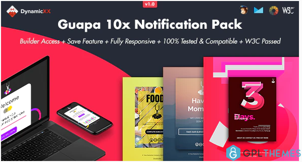 Guapa Pack of 10 Notification Emails Online Builder