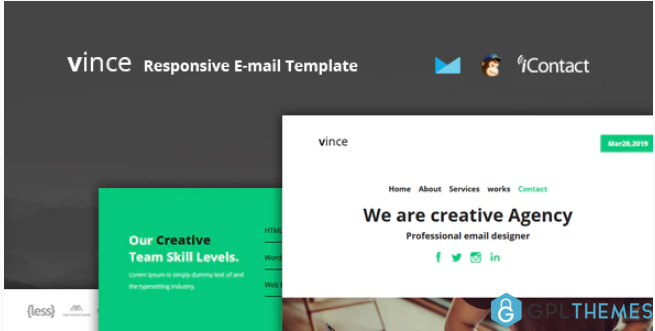 Vince Mail Responsive E mail Template Online Access