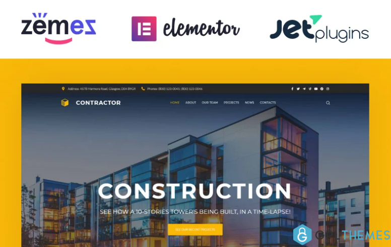 Contractor Architecture Construction Company Elementor WordPress Theme