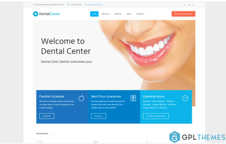 Dentalcenter Dental Clinic Responsive WordPress Theme