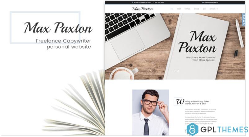 MaxPaxton Freelance Copywriter and Journalist WordPress Theme