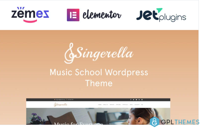Singerella Music School WordPress Theme