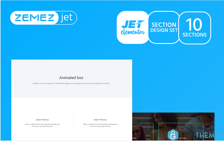 Vividy Animated Box Jet Sections Elementor Template