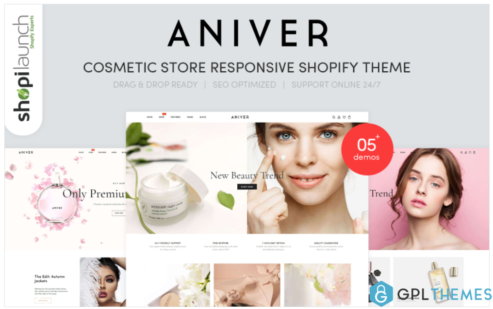 Aniver Cosmetic Store Responsive Shopify Theme