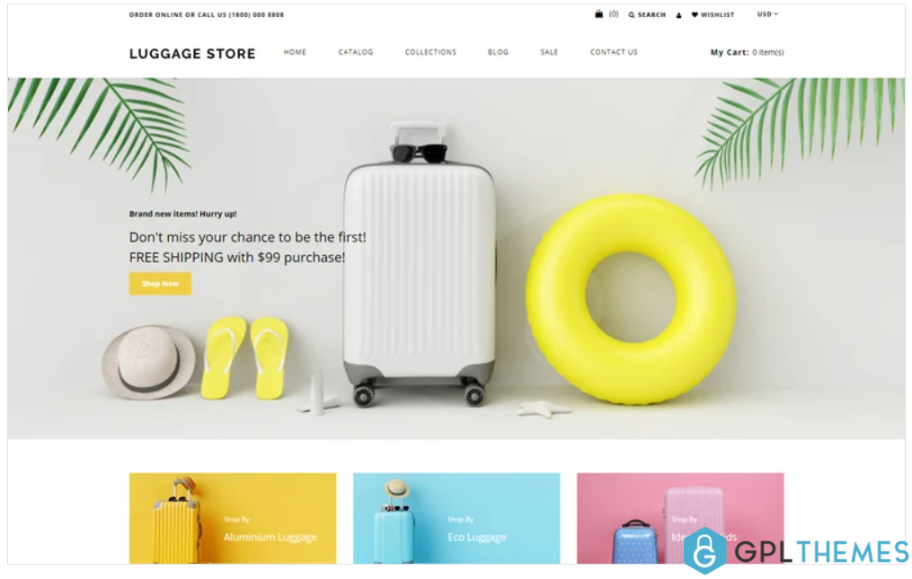 Luggage store Travel Store eCommerce Modern Shopify Theme