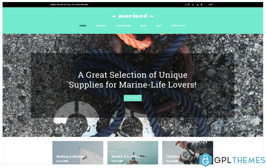 Marined Boating Accessories Clean Shopify Theme