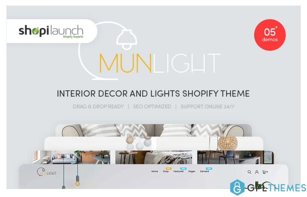 Munlight Interior Decor and Lights Shopify Theme
