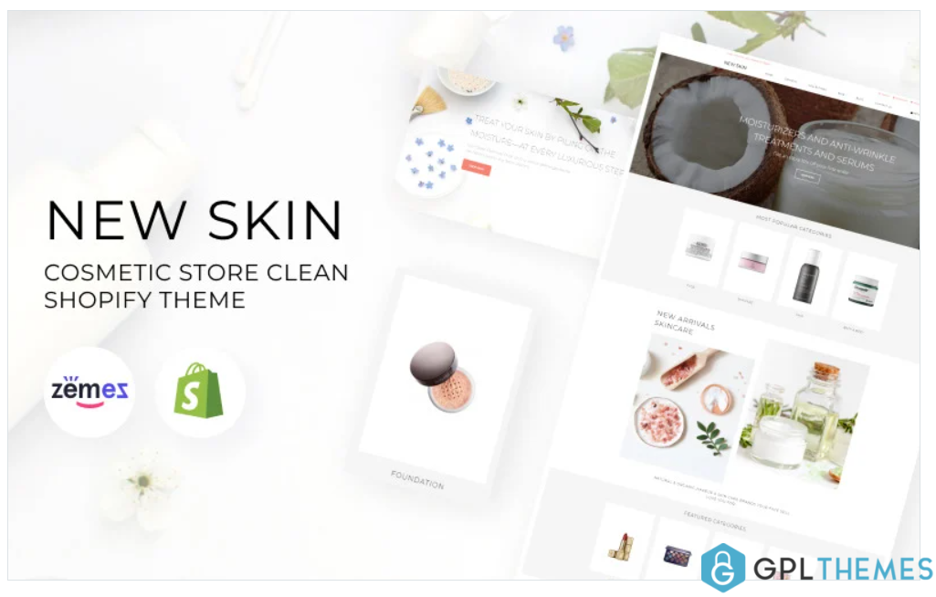 New Skin Cosmetic Store eСommerce Clean Shopify Theme