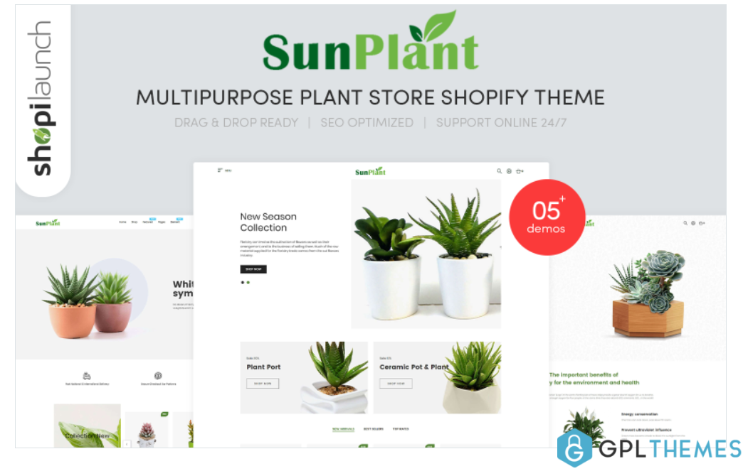 Sunplant MultiPurpose Plant Store Responsive Shopify Theme