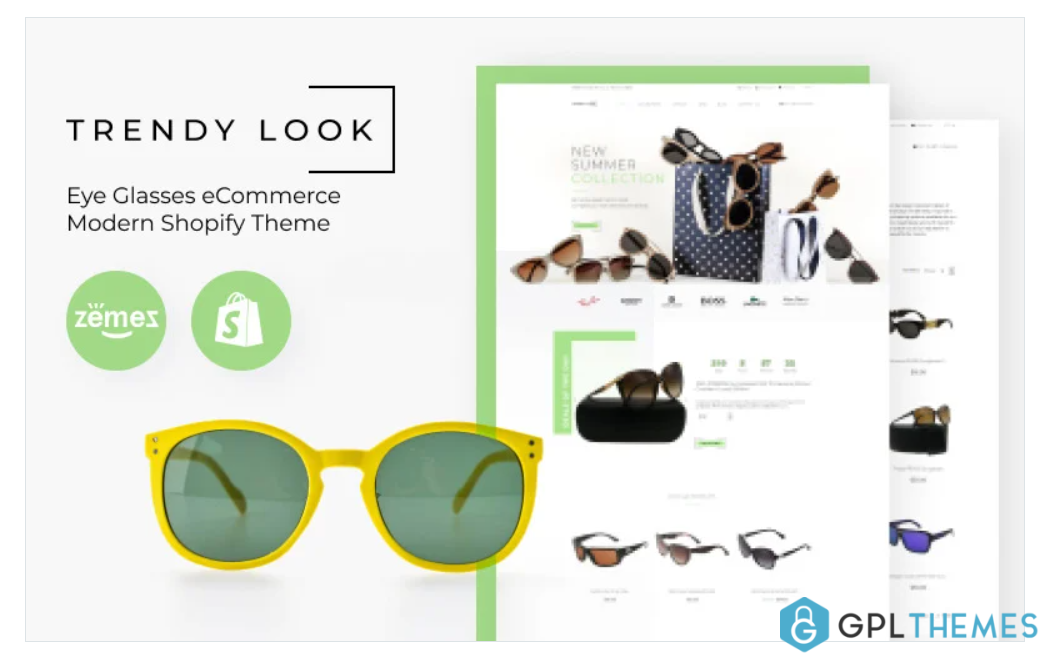 Trendy Look Eye Glasses уCommerce Modern Shopify Theme