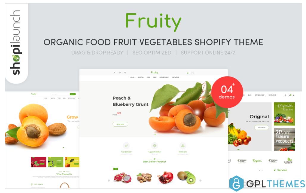 Fruity – Organic Food Fruit Vegetables eCommerce Shopify Theme